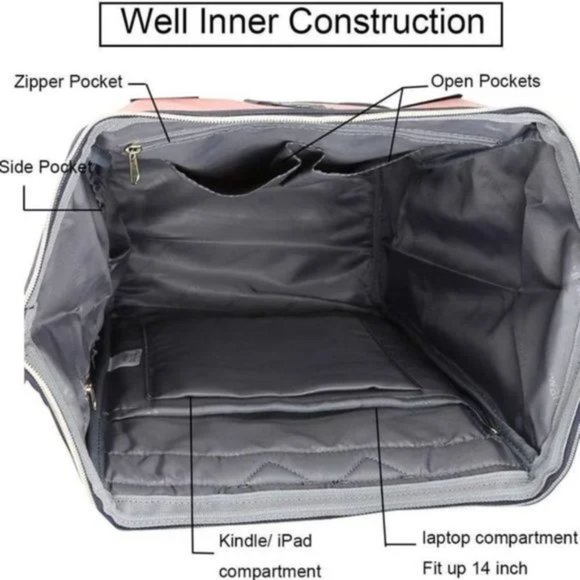 New Travel Large Backpack With USB Charging Port Choose Color - Picture 9 of 12